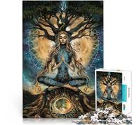 Puzzles de 1000 Piezas para Adolescentes Meditación del Árbol de la Vida Juego Intelectual con póster a Juego y Hoja de Trivia 50x70cm