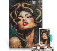 Puzzles de 1000 Piezas para Adolescentes Medusa con Serpientes Matar el Tiempo en Vacaciones en casa Regalo para cumpleaños 38x26cm