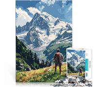 Puzzles de 1000 Piezas para Adolescentes Mont Blanc Francia Montaña Juguetes para aliviar el estrés Mejorar el Amor Entre Parejas 38x26cm