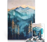 Puzzles de 1000 Piezas para Adolescentes Montañas del Bosque Dorado Juguetes de Entretenimiento Familiar Buen Regalo 52x38cm