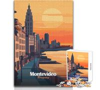 Puzzles de 1000 Piezas para Adolescentes, Montevideo, Atardecer, Paisaje Urbano, Tranquilo, Divertido, para el Tiempo Libre, Ajustado, sin Costuras, Juguete de precisión, tamaño 38x52cm