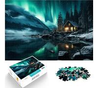 Puzzles de 1000 Piezas para Adolescentes Naturaleza nórdica de Noche para divertirse en Familia Decoración hogar 38x26cm