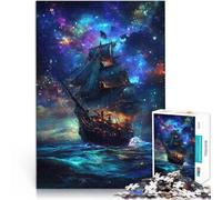 Puzzles de 1000 Piezas para Adolescentes Navegando a través de la Galaxia Juego de ingenio con póster a Juego y Hoja de Trivia 52x38cm
