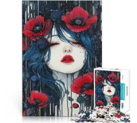 Puzzles de 1000 Piezas para Adolescentes Niña y Flores de Amapola Juguetes de Entretenimiento Familiar Regalo para cumpleaños 38x26cm