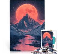 Puzzles de 1000 Piezas para Adolescentes Paisaje de montaña con Reflejos iluminados por la Luna Juego Educativo Familiar Una Obra de Arte 52x38cm