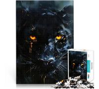 Puzzles de 1000 Piezas para Adolescentes Pantera de Ojos de brasa Juguetes de Entretenimiento Familiar Decoración del hogar 75x50cm