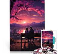Puzzles de 1000 Piezas para Adolescentes Pareja Mirando la Puesta de Sol Juegos educativos Interacción Entre Padres e Hijos 52x38cm
