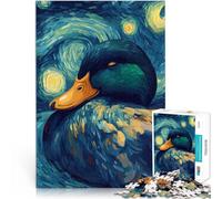 Puzzles de 1000 Piezas para Adolescentes Pato de la Noche Estrellada Juegos de relajación Cada Pieza es única: un desafiante y Divertido Juego Familiar 75x50cm