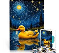 Puzzles de 1000 Piezas para Adolescentes Pato Noche Estrellada Entrena tu Cerebro y Tus Manos Decoración artística del hogar 75x50cm