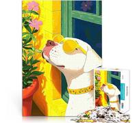 Puzzles de 1000 Piezas para Adolescentes Perro con Gafas de Sol Entrena tu Cerebro y Tus Manos Interacción Entre Padres e Hijos 75x50cm