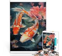 Puzzles de 1000 Piezas para Adolescentes Pez koi japonés Juguetes de Juego para Regalo Familiar Regalos de cumpleaños, Regalos, Arte Mural 75x50cm