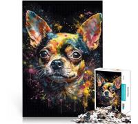 Puzzles de 1000 Piezas para Adolescentes Pintura de Chihuahua Entrena tu Cerebro y Tus Manos Regalos de cumpleaños, Regalos, Arte Mural 75x50cm