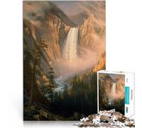 Puzzles de 1000 Piezas para Adolescentes Pintura de Las cataratas de Yellowstone Difícil y desafío Lista de Deseos con Papá Noel 75x50cm