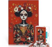 Puzzles de 1000 Piezas para Adolescentes Póster de la Mujer del Día de los Muertos desafío Educativo Regalos de Amigo Secreto 38x26cm