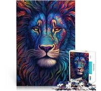 Puzzles de 1000 Piezas para Adolescentes Primer Plano de un león de neón Juegos Juguetes Regalo Interacción Entre Padres e Hijos 52x38cm
