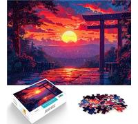 Puzzles de 1000 Piezas para Adolescentes Puerta Paisaje japonés Juego desafiante y Juego Familiar Regalos de Amigo Secreto 38x26cm