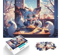 Puzzles de 1000 Piezas para Adolescentes Ramen de Zorro Kitsune Lindo Juego Intelectual de Juguete Lista de Deseos con Papá Noel 38x26cm