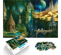 Puzzles de 1000 Piezas para Adolescentes Reinos de fantasía encantados Juego desafiante con Piezas de Formas aleatorias Que se entrelazan Completamente 75x50cm