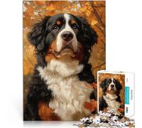 Puzzles de 1000 Piezas para Adolescentes Retrato de un Perro de montaña bernés Juegos de relajación Mejorar el Amor Entre Parejas 52x38cm