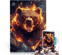 Puzzles de 1000 Piezas para Adolescentes Rey Oso Desafiante de completar, Pero Divertido y Gracioso. Lista de Deseos con Papá Noel 38x26cm