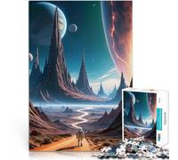 Puzzles de 1000 Piezas para Adolescentes Ruta de exploración Espacial Juguetes educativos con Piezas de Formas aleatorias Que se entrelazan Completamente 38x26cm