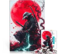 Puzzles de 1000 Piezas para Adolescentes Samurái bajo la Luna de Sangre Aprendizaje Educativo Toda la Familia. 52x38cm