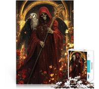 Puzzles de 1000 Piezas para Adolescentes Santa Muerte con Búho Juguete de desafío de Juego Educativo Regalo para cumpleaños 38x26cm