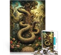 Puzzles de 1000 Piezas para Adolescentes Serpiente Guardián del Árbol en el Jardín del Edén Juego Intelectual de Juguete Obra de Arte 38x26cm