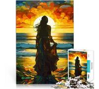 Puzzles de 1000 Piezas para Adolescentes Silueta del Atardecer Juguetes de Juego para Regalo Familiar Mejorar el Amor Entre Parejas 75x50cm
