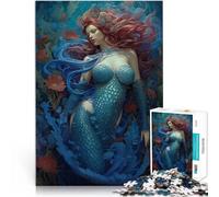 Puzzles de 1000 Piezas para Adolescentes Sirena en Azul Entrena tu Cerebro y Tus Manos Cada Pieza es única: un desafiante y Divertido Juego Familiar 52x38cm