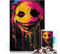 Puzzles de 1000 Piezas para Adolescentes Sonrisa Loca Cara Colorida Juego Educativo Familiar Decoración hogar 75x50cm