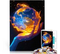 Puzzles de 1000 Piezas para Adolescentes Tierra ardiendo en la Mano Juguetes de Entretenimiento Familiar Buen Regalo 38x26cm