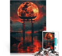 Puzzles de 1000 Piezas para Adolescentes Torii de la Luna de Sangre Entrena tu Cerebro y Tus Manos Gran Regalo para Juegos 38x26cm