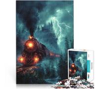 Puzzles de 1000 Piezas para Adolescentes Tren Locomotora Retro Juegos Divertidos para la Familia Toda la Familia. 38x26cm