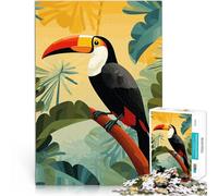 Puzzles de 1000 Piezas para Adolescentes Tucán en la Selva Tropical Juguetes para aliviar el estrés Mejorar el Amor Entre Parejas 38x26cm
