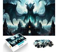 Puzzles de 1000 Piezas para Adolescentes Un gigantesco dragón Negro Juguetes para aliviar el estrés Regalos de Amigo Secreto 38x26cm