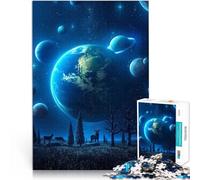 Puzzles de 1000 Piezas para Adolescentes Universo Azul Juguetes educativos de Aprendizaje Juegos Familiares Apto para Parejas 38x26cm