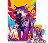 Puzzles de 1000 Piezas para Adolescentes Vector de Lobo Juguetes para aliviar el estrés Decoración de Pared cumpleaños y Navidad 52x38cm