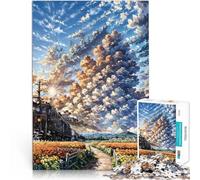 Puzzles de 1000 Piezas para Adolescentes Viaje en Tren al Atardecer Juegos Divertidos para la Familia Regalos de cumpleaños 38x26cm