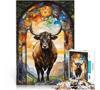 Puzzles de 1000 Piezas para Adolescentes Vidrieras de Tauro Entrena tu Cerebro y Tus Manos Toda la Familia. 38x26cm