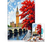 Puzzles de 1000 Piezas para Adolescentes Vista de la Calle del Big Ben de Londres Juegos Juguetes Regalo Gran Regalo 52x38cm