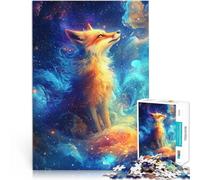 Puzzles de 1000 Piezas para Adolescentes Zorro cósmico Juego Familiar para aliviar el estrés: desafío difícil Gran Regalo 52x38cm