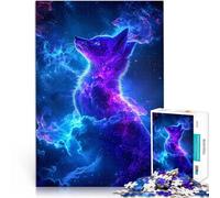 Puzzles de 1000 Piezas para Adolescentes Zorro Espacial mágico cósmico Juegos Juguetes Regalo con póster a Juego y Hoja de Trivia 75x50cm