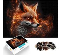 Puzzles de 1000 Piezas para Adolescentes Zorro Hecho de Fuego Reducción del estrés Interesante Interacción Entre Padres e Hijos 50x70cm