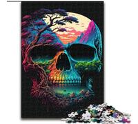 Puzzles de 1000 Piezas para Adultos de la Isla Calavera de Madera, Juego Interactivo Familiar, Apto para Mayores de 14 años, 50x75cm, un Regalo Ideal para Navidad o cumpleaños