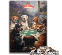 Puzzles de 1000 Piezas para Adultos, Perro Jugando al póquer para Mayores de 14 años, Juegos Divertidos, Actividades Divertidas en casa, Regalos de cumpleaños, Regalos de Viaje, 50x75cm