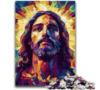 Puzzles de 1000 Piezas para Adultos, vidrieras de Jesús, Juguetes educativos de Aprendizaje, Juegos Familiares, fomentan el Amor en Pareja, 50x75cm