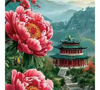 Puzzles de 120 Piezas par Adultos Arquitectura de peonía, 45x45cm un Rompecabezas Adultos Desafiante, Puzzles para Toda la Familia, Regalos para Mujeres Hombres