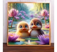Puzzles de 120 Piezas par Adultos Estanque de Lluvia de Patos, 45x45cm un Rompecabezas Adultos Desafiante, Puzzles para Toda la Familia, Regalos para Mujeres Hombres