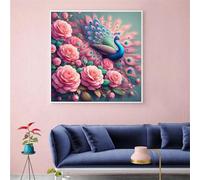 Puzzles de 150 Piezas par Adultos Pavo Real de Flor Rosa, 65x65cm un Rompecabezas Adultos Desafiante, Puzzles para Toda la Familia, Regalos para Mujeres Hombres